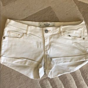 Abercrombie White Denim Shorts